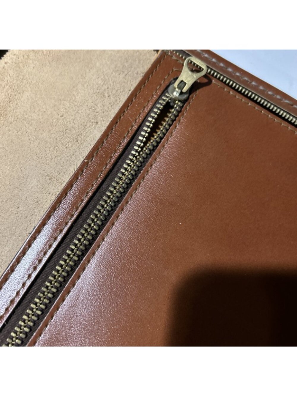 VTG Brown Top Grain Leather Folder Portfolio Document Holder Zip 15” X 11” - Picture 8 of 16